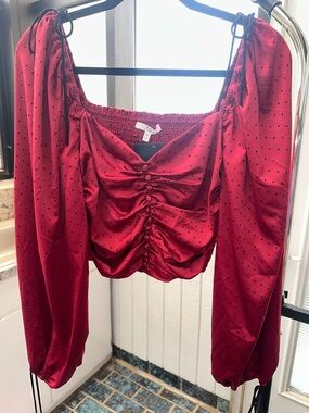 Red and Black Polka Dot Boutique Blouse